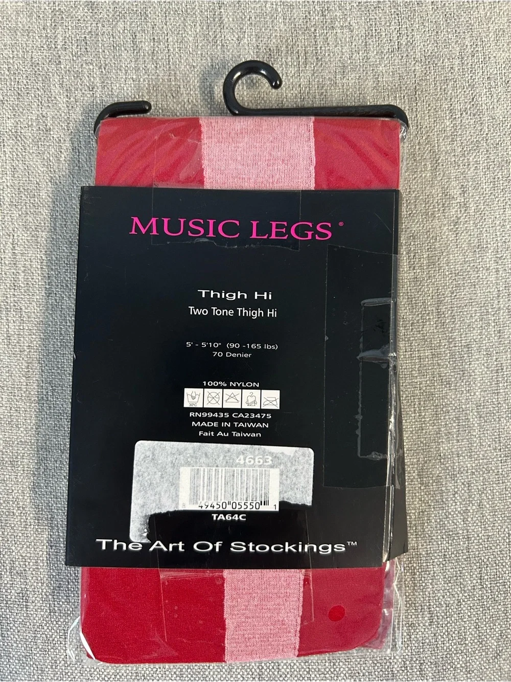 Music Legs Red and White Two-Tone Thigh-High Socks